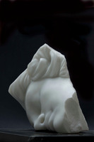 sogni d'oro, 2017, marmo statuario di Carrara e marmo nero marquinia, cm 40x50x30cm